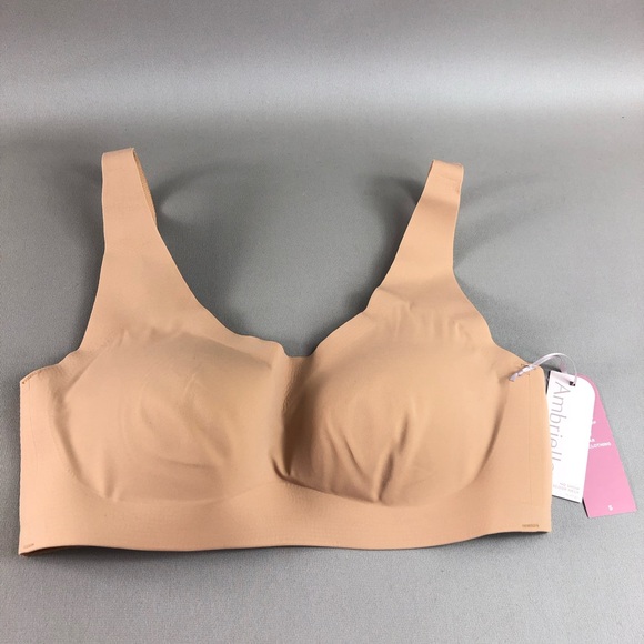 Ambrielle No Show Seamless Nude Scoop Neck Lounge Bra Size S - Picture 3 of 11